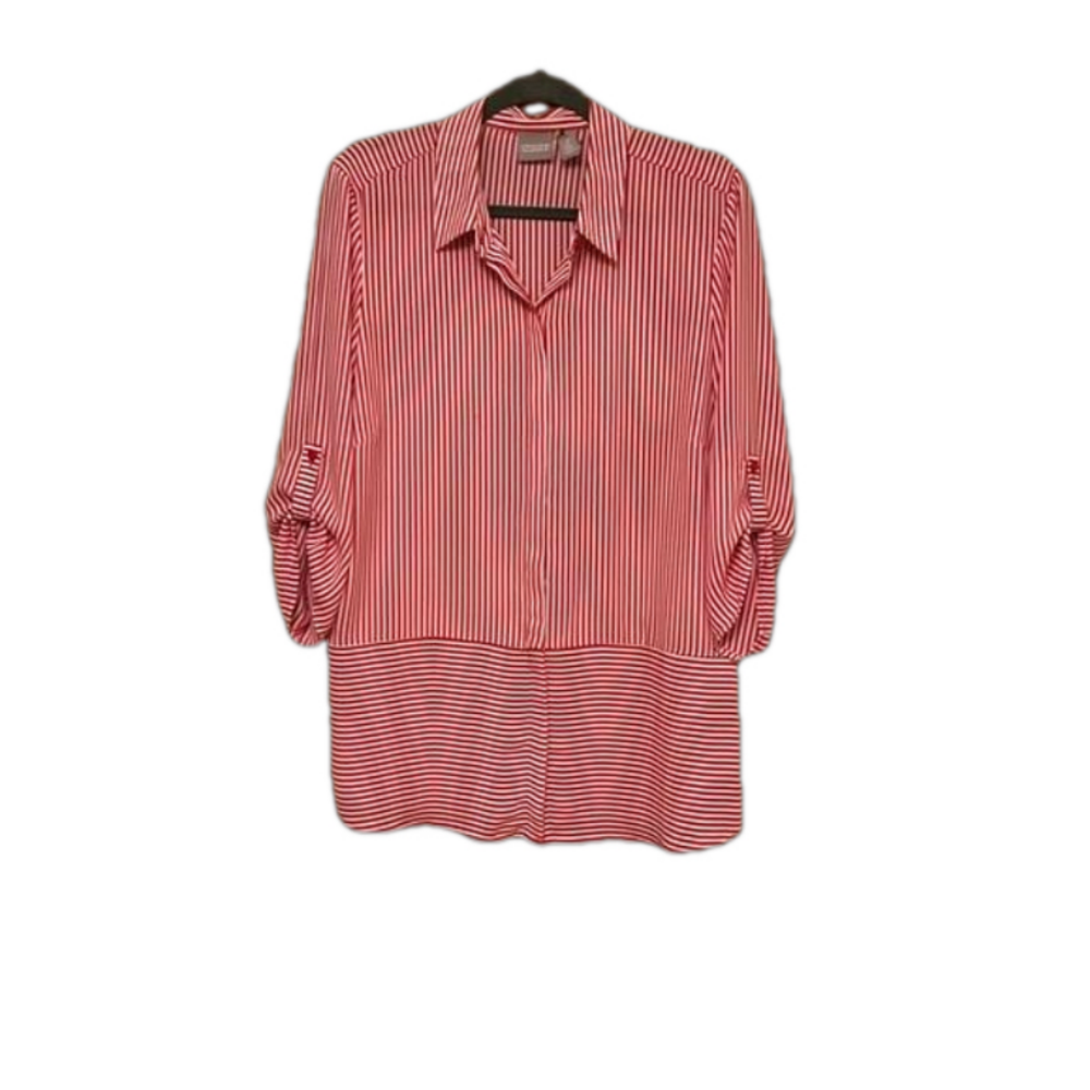 Chicos  Red and white womens Top Size 2